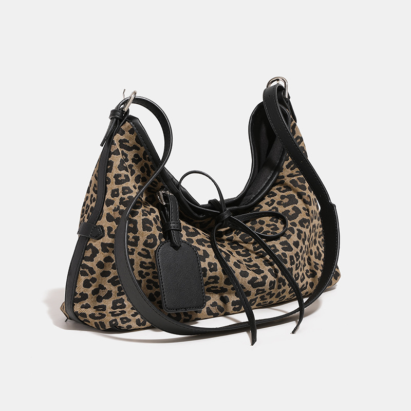 Classic And Fashionable Shoulder Bag, Niche Design High-end Leopard Print Underarm Bag For Women 2024 Autumn And Winter New Retro Messenger Bag._voghion.com