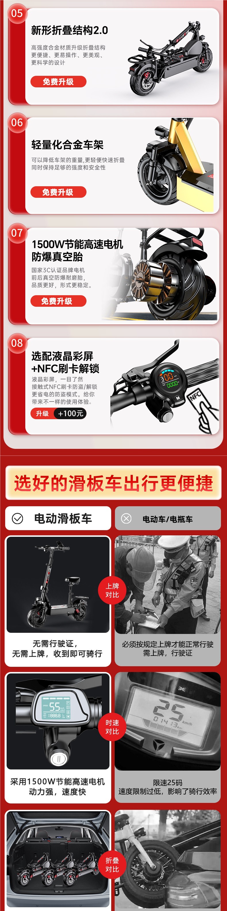 Electric scooter for adults, foldable electric vehicle, lightweight and portable, suitable for both men and women, lithium battery powered, small size