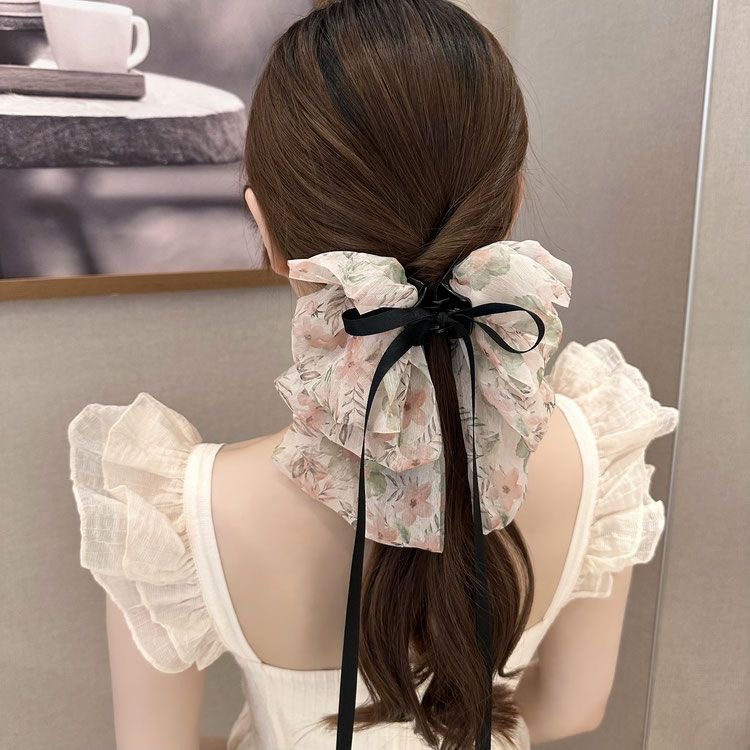 Women's Japanese Style Sweet Bow Knot Cloth Floral Hair Claws display picture 19