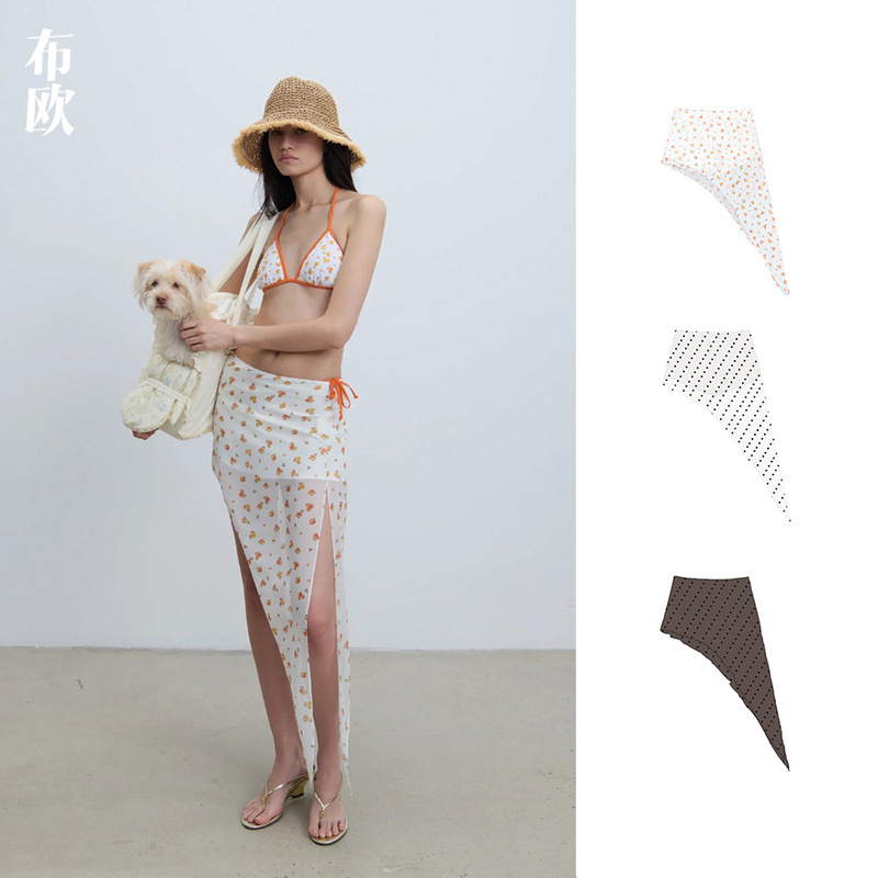 【Clearance No Returns/Exchanges】Original Fabric Flowy Side Slit Asymmetrical Skirt Pants High-End Version of Hot Girl Vacation Short Skirt