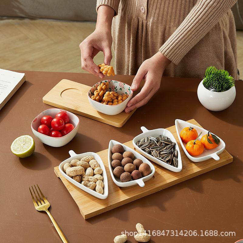 Plato de cerámica snack hotel restaurante de alojamiento en línea de cerámica popular mesa de té de condimento en el hogar plato de inmersión creativo