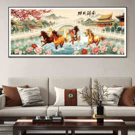 【马到成功】经典大展宏图钻石画满钻点贴钻十字绣手工diy