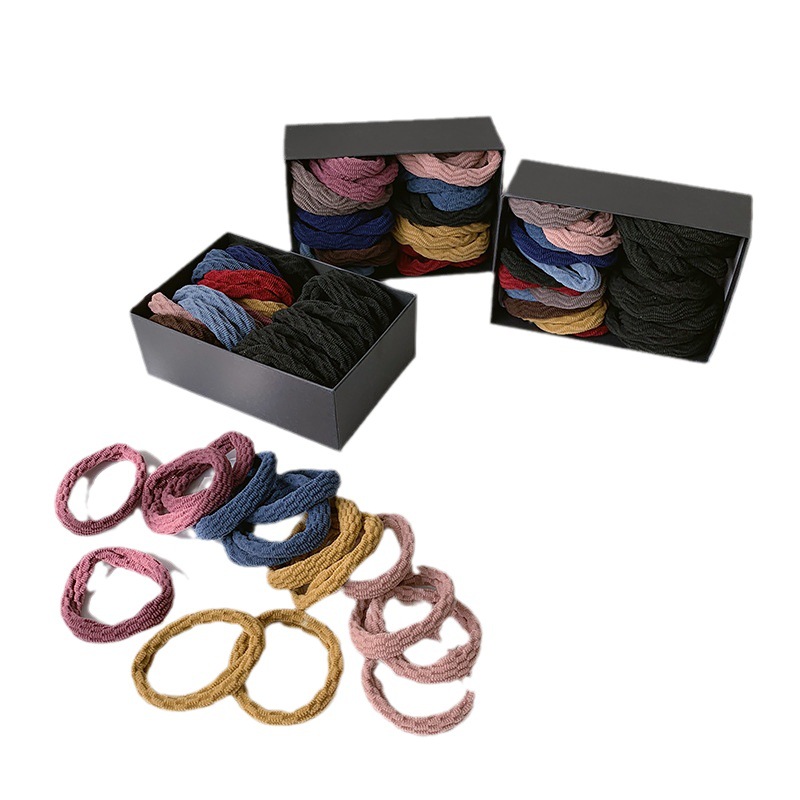 Cuerda de cabeza gruesa banda de goma toalla banda de pelo de las mujeres alta elástica duradera banda de goma sin costura temperamento simple cuerda de lazo de pelo diario