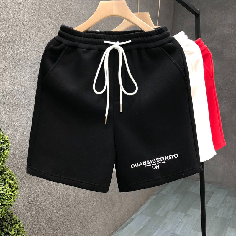 2026 New Drawstring Summer Casual Shorts for Men, Trendy Brand, Large Size, Breathable, Quick-Dry, Sports Running Beach Shorts