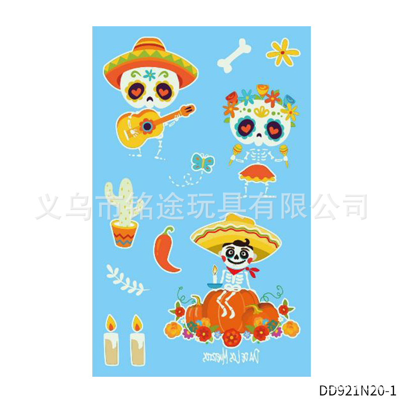 Suministros de fiesta de carnaval mexicano Día de los muertos Pegatinas de fiesta divertida para niños Accesorios de fotografía mexicana