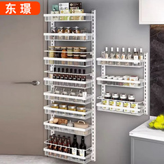 ドアの後ろに穴を開けずに壁掛け収納ラックキッチンスパイスラック多層隙間収納ラック壁スパイス収納ラック