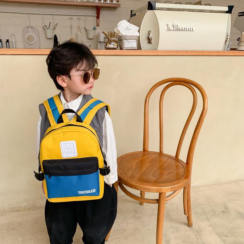Kindergarten schoolbag 2022 nueva Corea del Sur de la moda de contraste de color casual niño mochila chica estudiante mini mochila