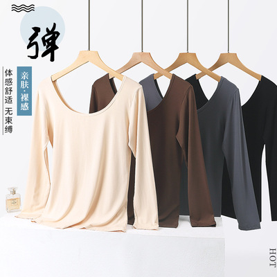 New winter Thermal Underwear Self cultivation Show thin Large Exorcism modal Base coat jacket live broadcast