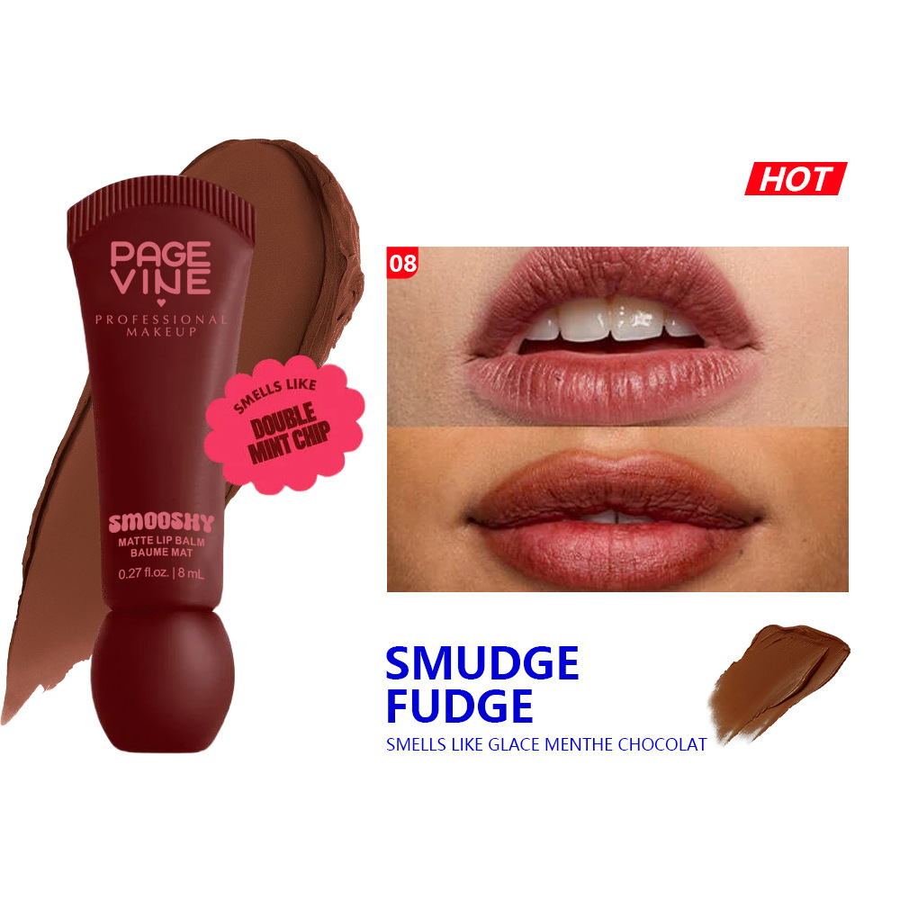 Patrón transfronterizo PAGE VINE lipstick helado textura velvet niebla mate color humectante maquillaje lipstick