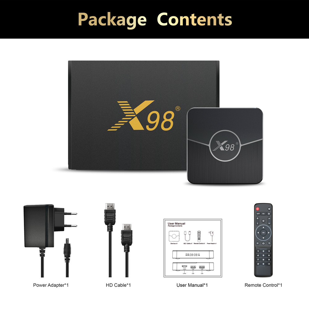 X98plus set-top box S905W2 5G dual-band WiFi Bluetooth 4K Android 11 foreign trade cross-border player
