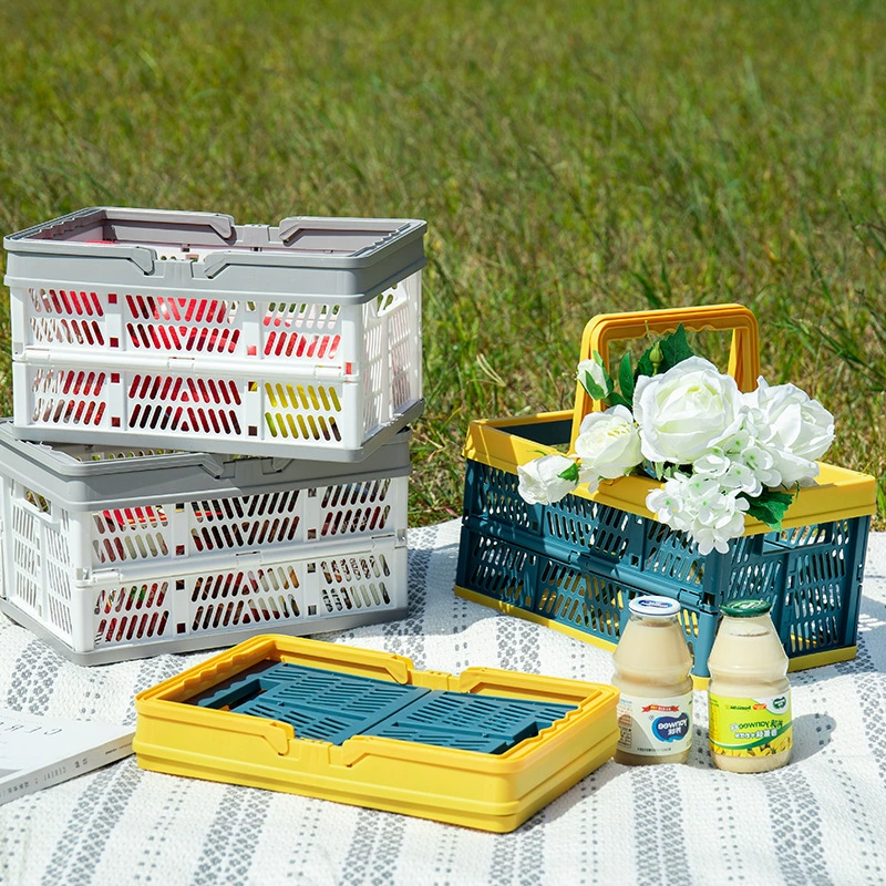 Ящик для хранения отбойника Кемпинг Пикник Открытый Принадлежности Складная корзина для хранения портативный пластиковый синий оптом
