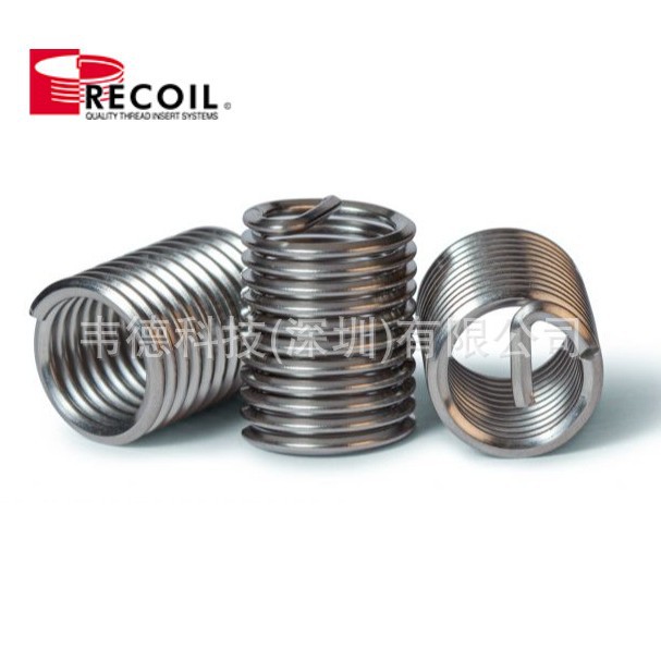 力可耐螺纹套05024 Recoil钢丝牙套M2X0.4-2D不锈钢螺纹嵌套件
