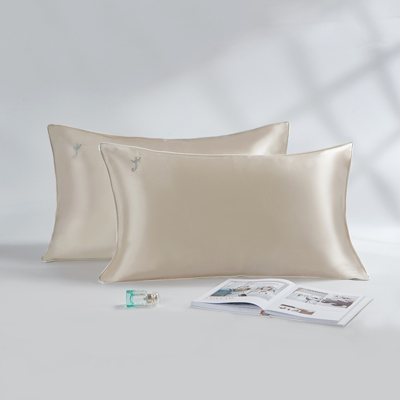 両面シルク100% 绢糸枕カバー19 mベッド枕カバーロゴ枕カバー外国貿易卸売り