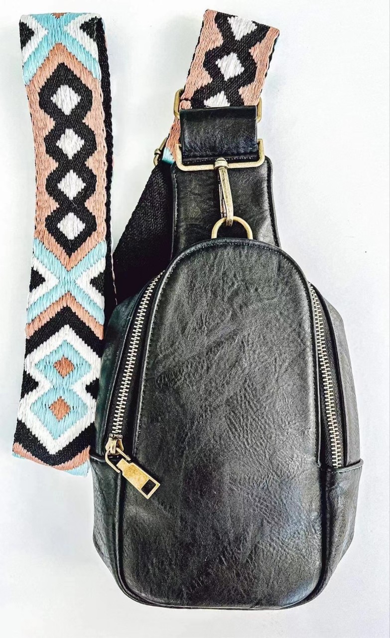 390g Weight Cotton Lining Material Zipper Closure Type Men's Basic Solid Color Pu Leather Waist Bags