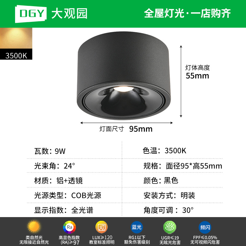 Da Guan Jardín luz de reflector anti-deslumbramiento colina sala de estar sin luz principal luz de techo downlight led corredor luz de techo 495L image 37