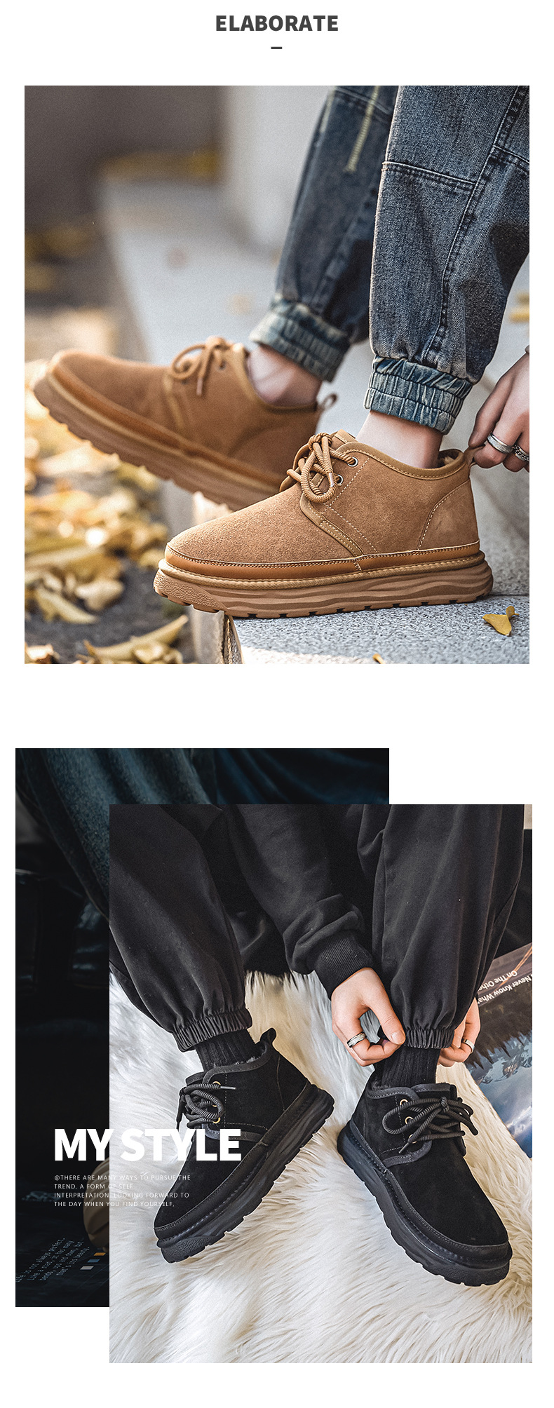 3272 Snow Men's Winter New Thickened Northeast Outdoor Shoes Thick Sole Height Increasing Non-slip Martin Boots With_vogvips.com