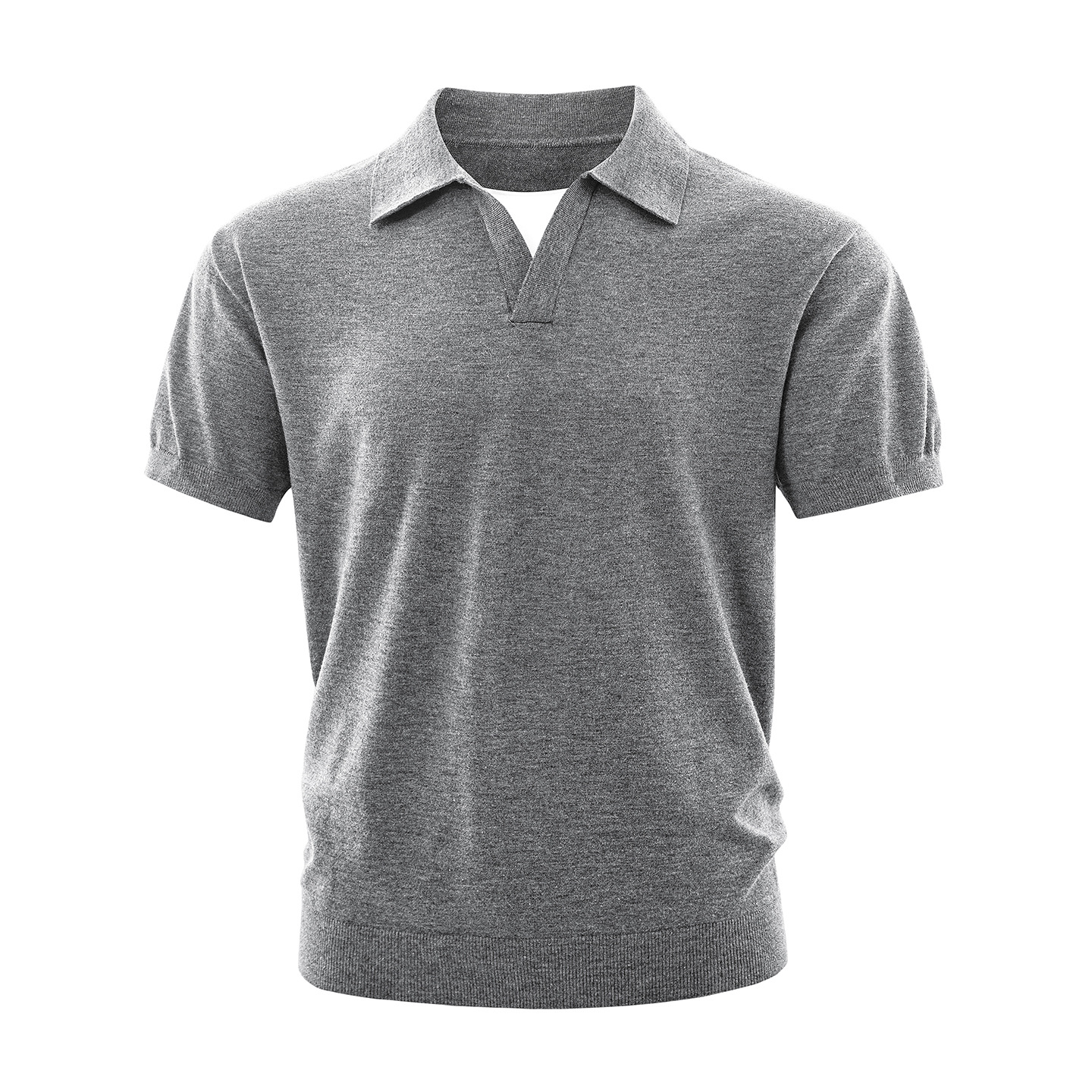 ZF8111-D海鸥领针织OLO衫简约休闲老钱风短袖松弛感上衣，男装针织衫/毛衣，星座614