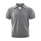 ZF8111-D海鸥领针织OLO衫简约休闲老钱风短袖松弛感上衣，男装针织衫/毛衣，星座614