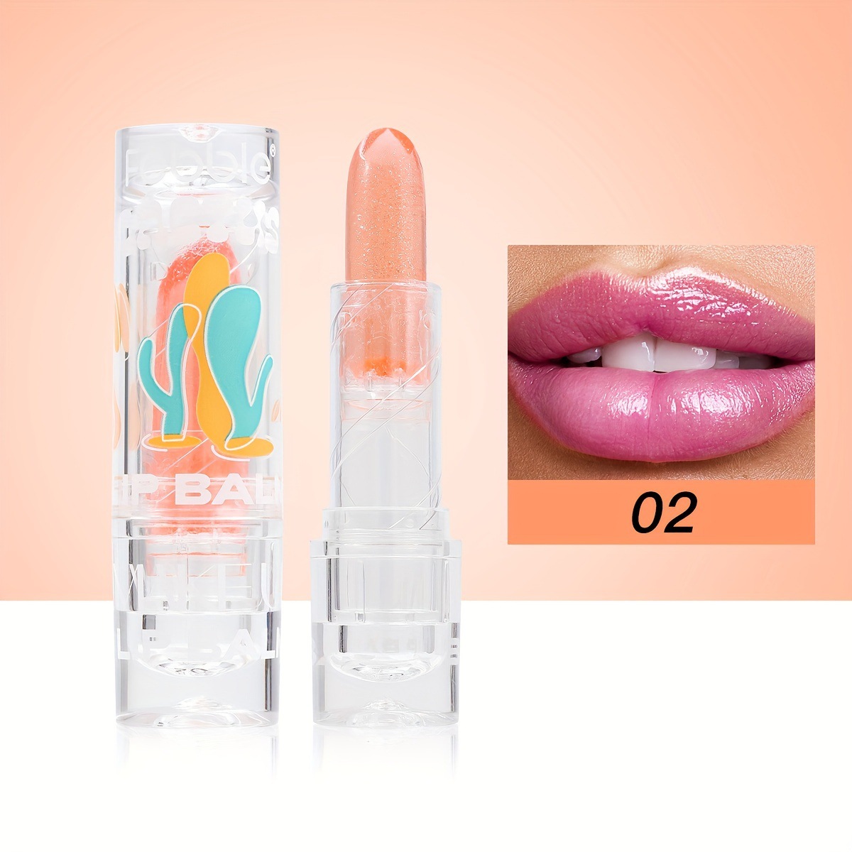 USHAS Bálsamo labial de punto transfronterizo europeo y americano, hidratante e hidratante, lápiz labial impermeable que cambia de color de larga duración FBC020