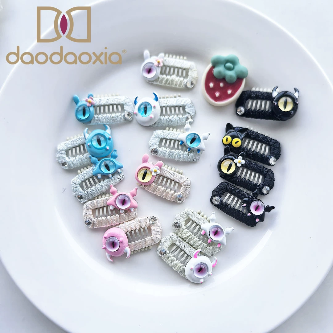 Заколка для домашних животных с изображением маленького монстра, йоркширский мальтийский бишон Тедди, милая заколка для волос для собаки, головной убор для кошки