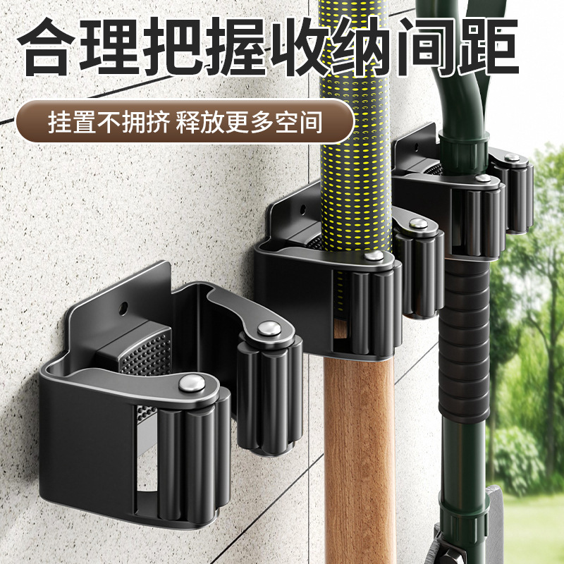 Stainless Steel Mop Hook Broom Clip No-Drill Bathroom Wall-Mounted Fixed Clip Storage Organizer Broom Holder Stainless Steel Mop Hook Broom Clip No-Drill Bathroom Wall-Mounted Fixed Clip Storage Organizer Broom Holder