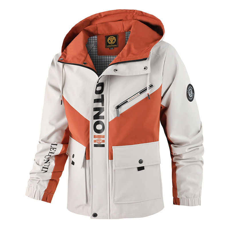 Men's Parka Casual Cross-Border Foreign Trade Jacket Solid Color Hooded Men's Jacket Trendy Outdoor Autumn and Winter Coat