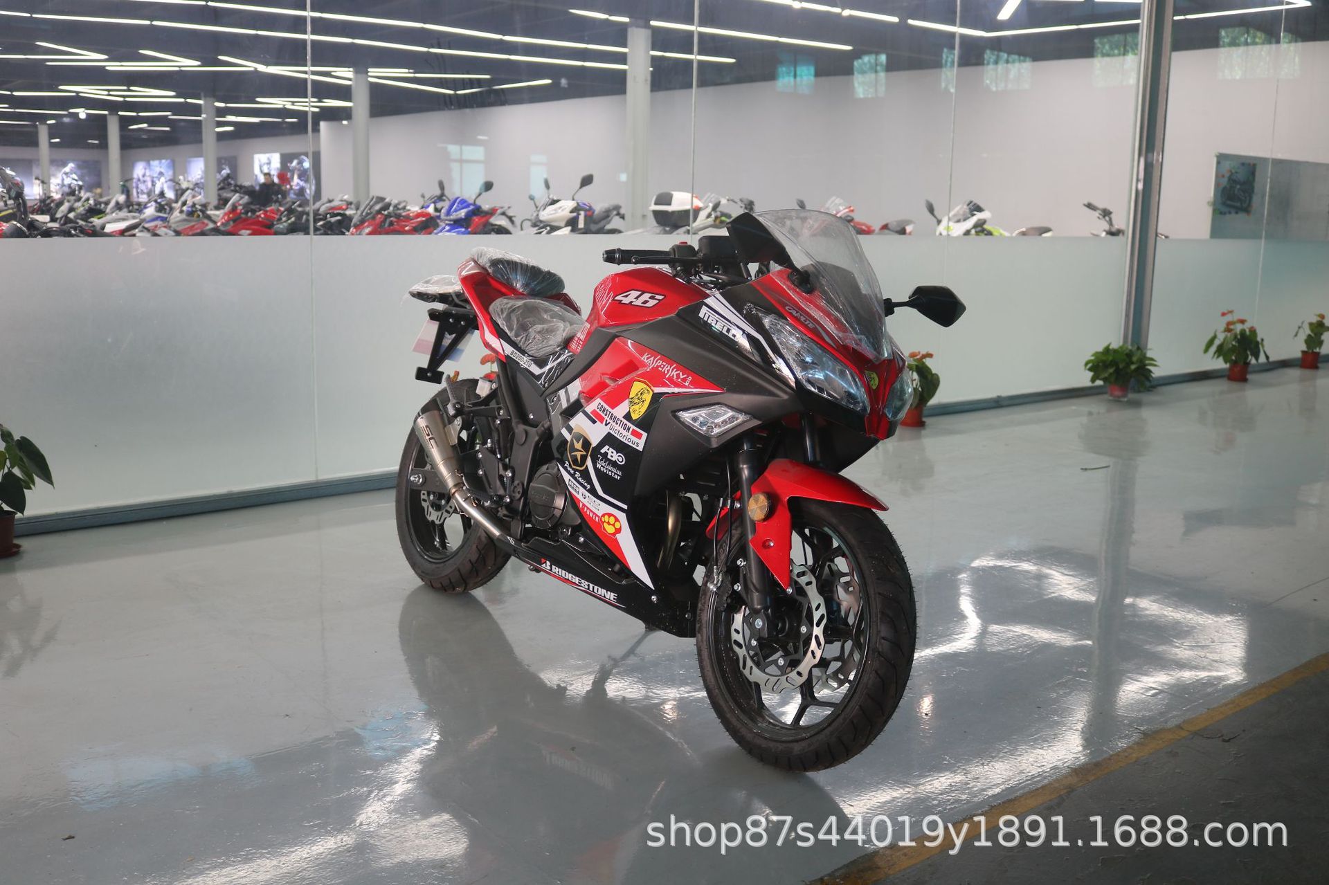 License-able motorcycle Kawasaki Ninja, twin-cylinder racing replica, Horizon sportbike, adult gasoline-powered sportbike, complete vehicle