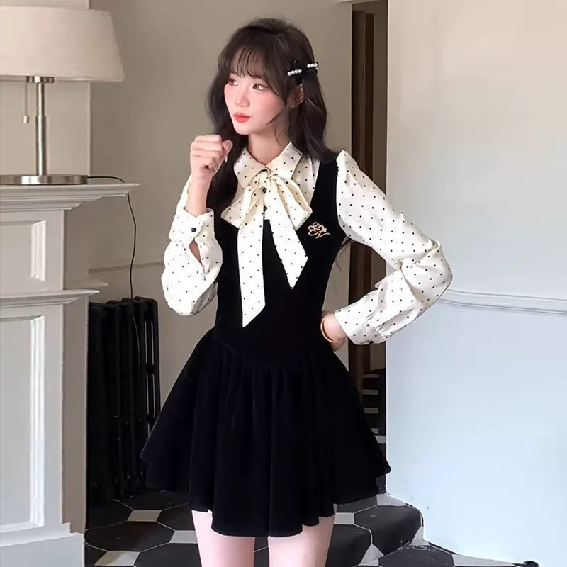 Бархатное маленькое платье, набор, корректор, стиль Chanel