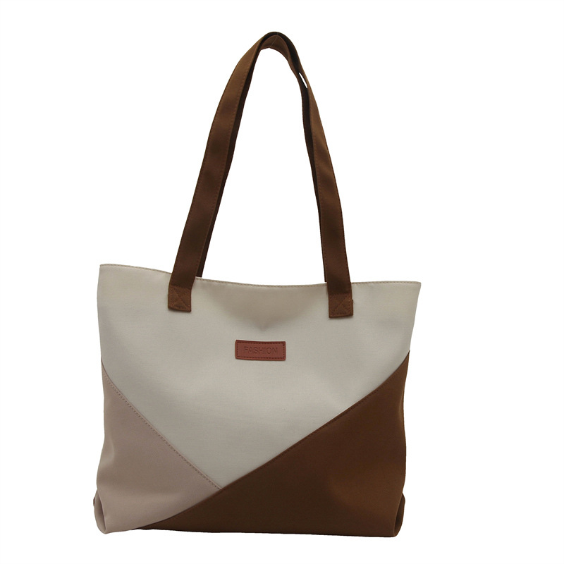 Bolso de gran capacidad para mujeres 2024 nuevo verano viaje empalme bolso de hombro bolso de lona para estudiantes universitarios