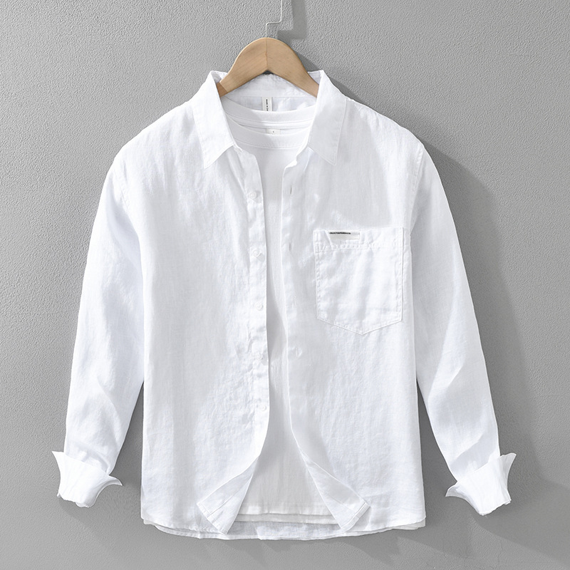 7627 Japanese-Style Classic Linen Long-Sleeve Shirt Men's Fashion Versatile Artistic Casual Loose Top Wholesale 7627 Japanese-Style Classic Linen Long-Sleeve Shirt Men's Fashion Versatile Artistic Casual Loose Top Wholesale