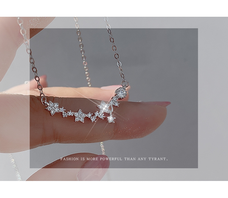 Sunburst Zircon Star For Women, Exquisite And High-end Design, Small Flower Collarbone Chain, Ins-style Niche_voghion.com