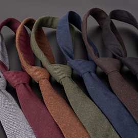 8cm领带男仿羊毛商务正装质感手打复古小格纹轻奢领带批发现货