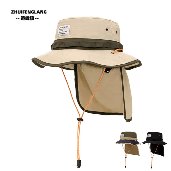 Shawl Hat, One-Piece Hat, Summer Outdoor Quick-Drying Fisherman's Hat, Men's and Women's Neck Protection Sun Hat, Camping Fishing Hat, Mountaineering Hat