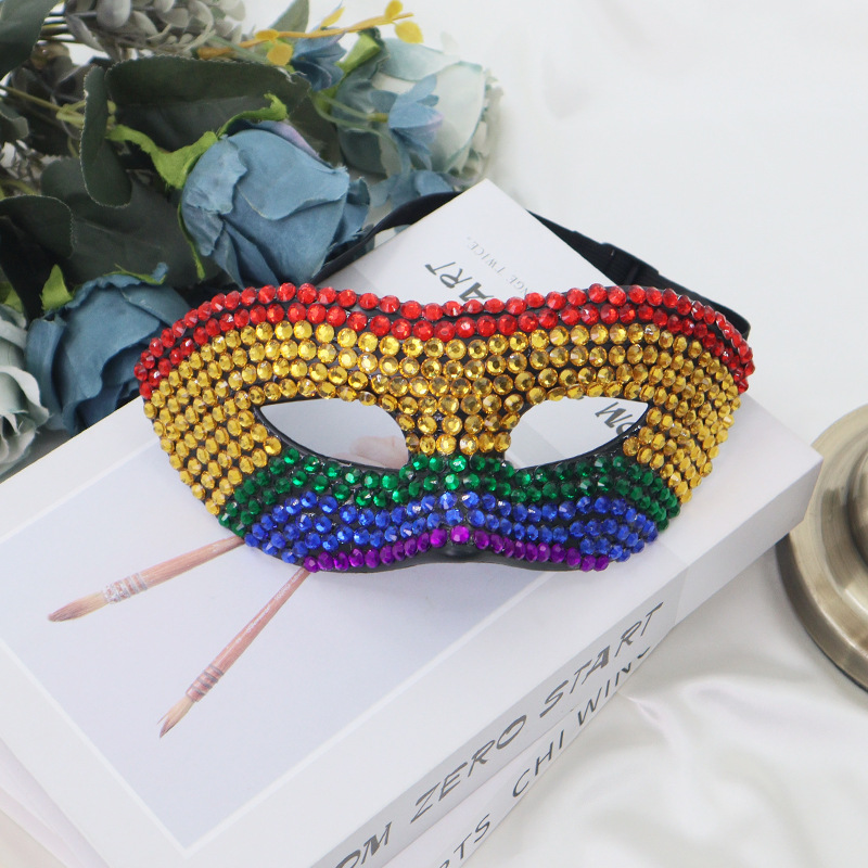 Nueva exquisita pareja de diamantes máscara de mitad de cara máscara de fiesta de carnaval props de decoración de fiesta de Nueva Orleans