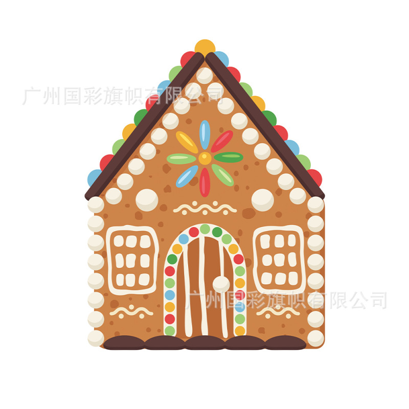 跨境新款节日糖果屋异形场景派对装饰布置道具主题圣诞节异形旗帜|undefined