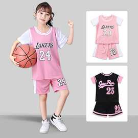 女童运动套装球衣夏季2026新款速干中大儿童短裤短袖篮球服两件套
