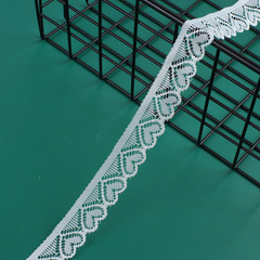 Elastic lace trim, heart-shaped hollowed-out lace trim, black and white lace trim, accessories for clothing, lingerie, formal dresses, and dresses