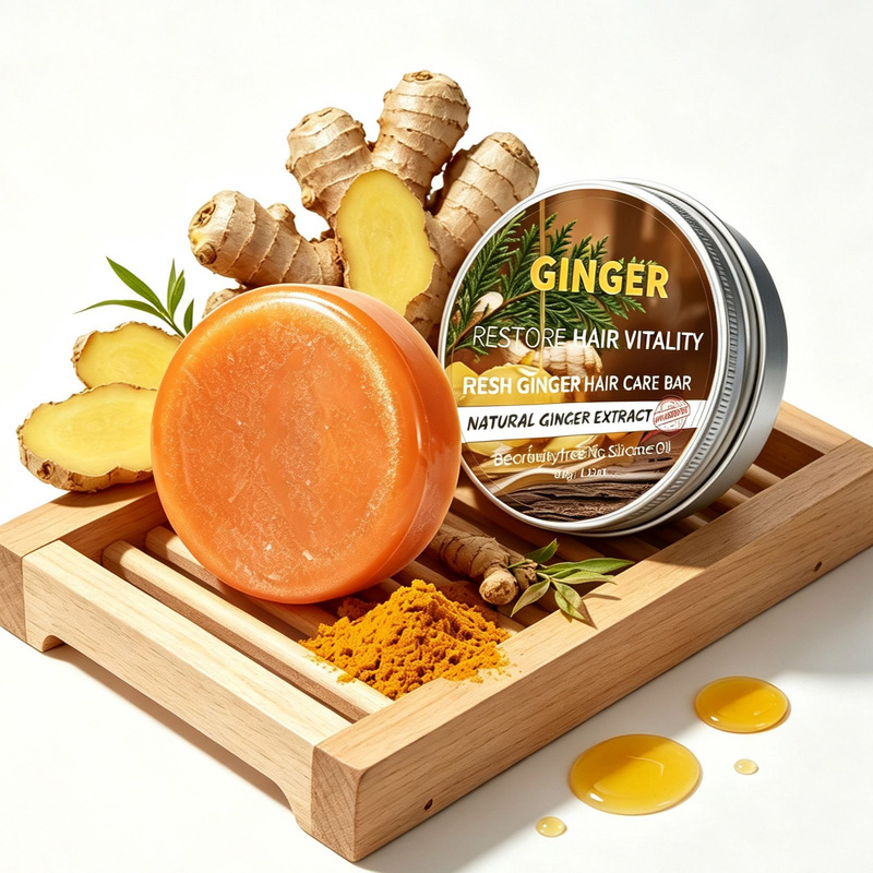 Ginger shampoo bar, hair care soap, best-selling cross-border shampoo bar, tea tree, ginger, polygonum multiflorum, lavender, lemon, deep cleansing