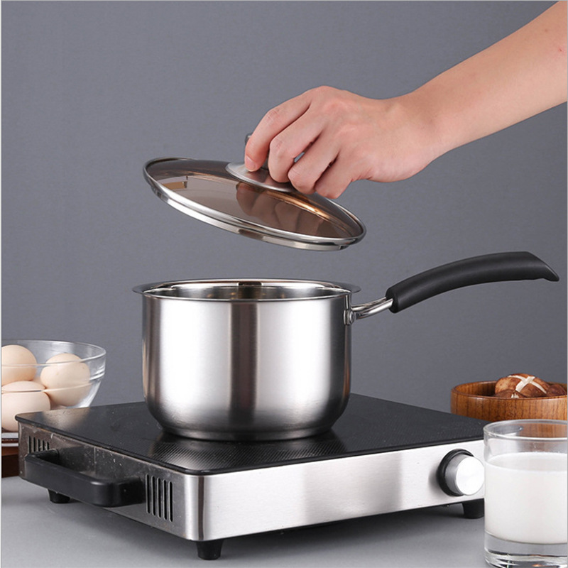 18cm stainless steel composite steel milk pot instant noodle pot household soup pot milk pot induction cooker baby food supplement pot wholesale