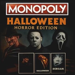 亚马逊新品Monopoly Halloween Horror Edition桌游卡牌游戏2-4人