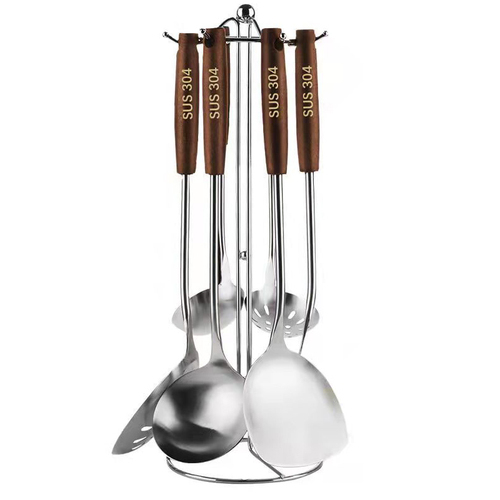 Wholesale Thickened Stainless Steel Ladle, Cooking Spatula, Soup Ladle, Strainer Set, Home Kitchen Complete Set, Heat-Resistant Professional