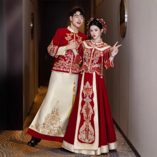 Bride's Wedding Xiuhe Dress Wedding Dress 2025 New Wedding Chinese Style Wedding Dress Cabinet Dress Dragon and Phoenix Jacket High-grade Slimming