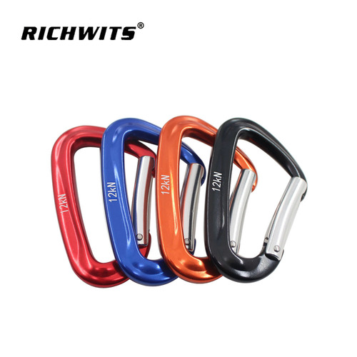 12KN High Load Capacity 7075 Aircraft Aluminum Climbing Carabiner Automatic Lock D-Shaped Safety Hook Rock Climbing Master Lock D-Shaped Lock