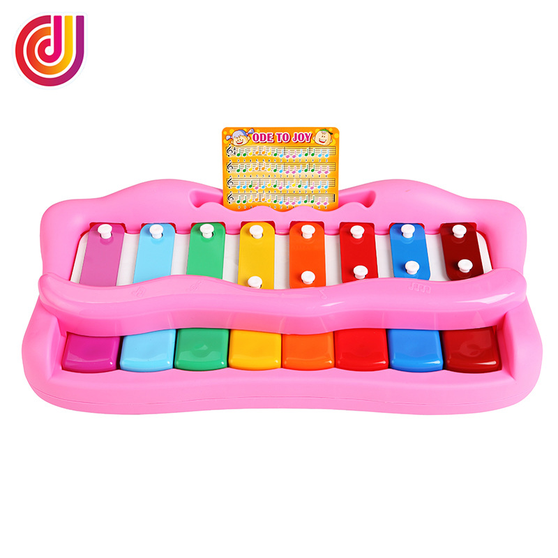 Eight-tone hand-held percussion piano, children's aluminum sheet piano, Orff percussion, aluminum kindergarten percussion instrument, plastic eight-tone piano, xylophone