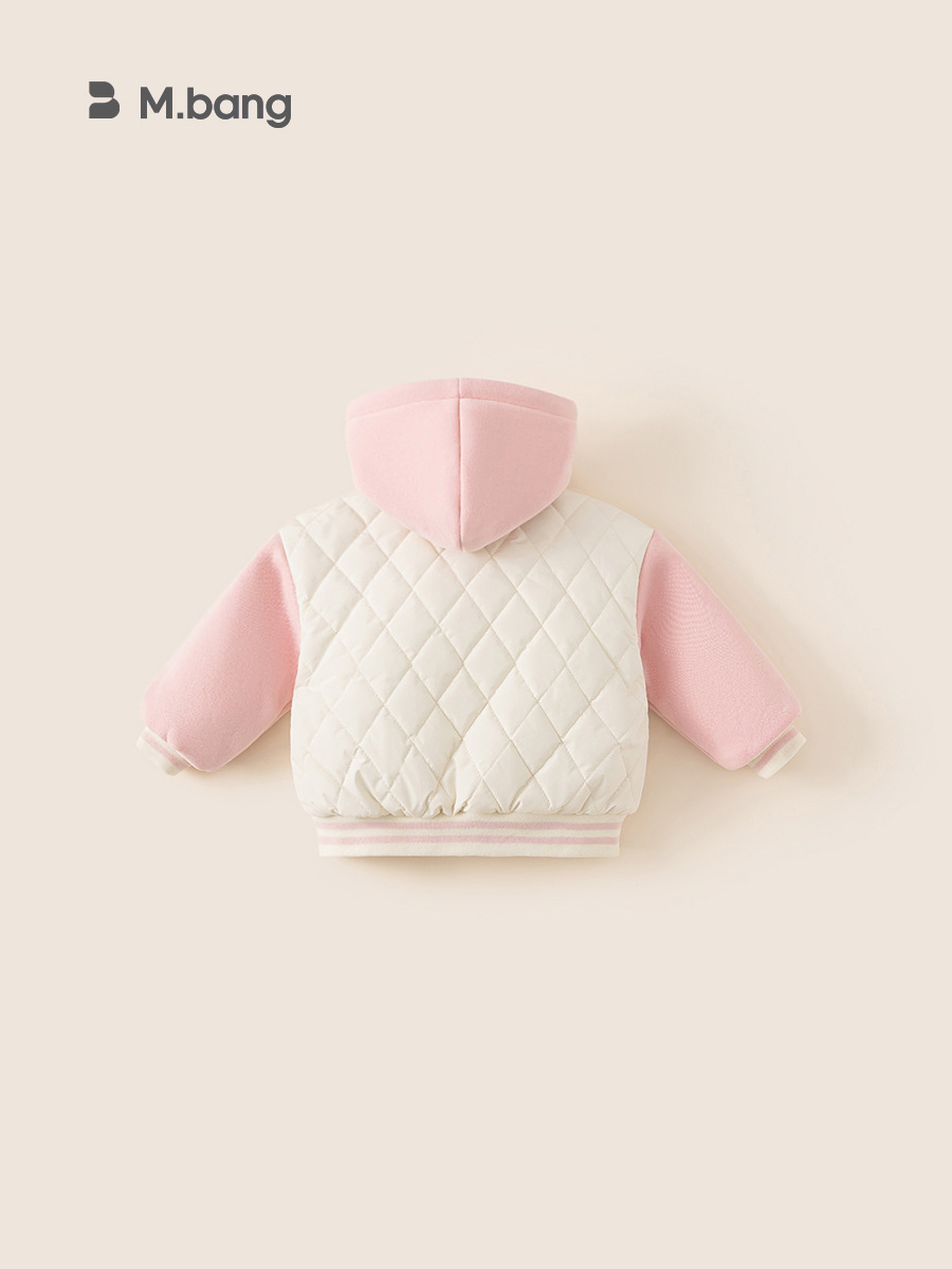 Youbao ropa para niños abrigo con capucha de invierno para niñas estilo occidental rosa bebé más chaqueta gruesa de terciopelo ropa de otoño e invierno para niños