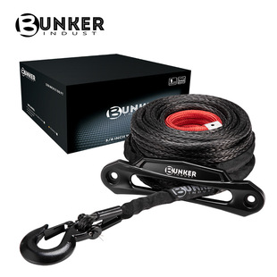BUNKER INDUST 30M Outdoor Off-road Rescue Tow Rope Winch Rope suit with Protective Cover