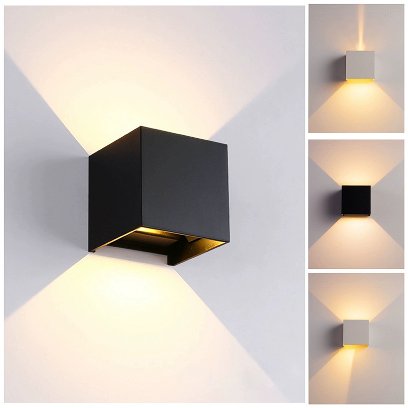 Outdoor waterproof led wall light four leaf dimmable square exterior wall light balcony hotel living room simple garden light