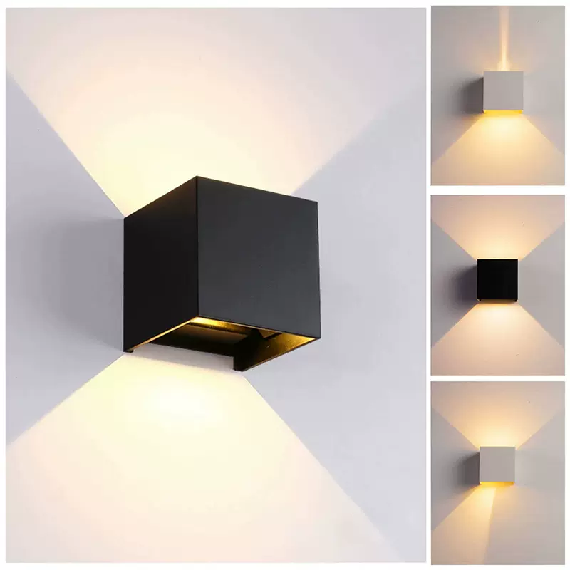 户外防水led壁灯四叶可调光方形外墙灯阳台酒店客厅简约庭院灯