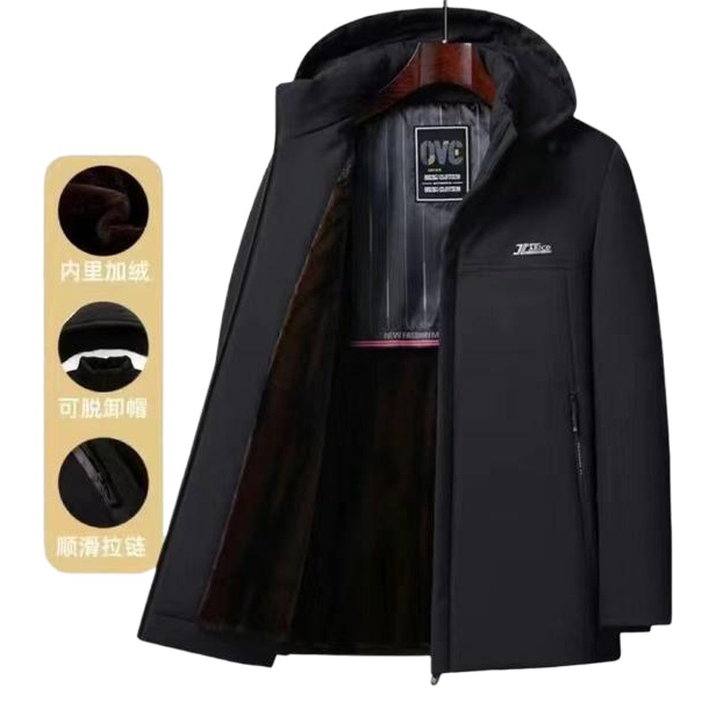 [Venta caliente de liquidación] de gama alta de Haining visón de terciopelo parka ropa de invierno de los hombres papá desgaste de los hombres de negocios de algodón acolchado abrigo