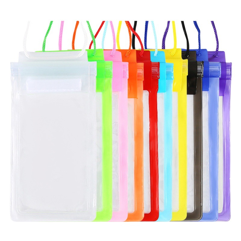 PVC mobile phone waterproof bag three waterproof mobile phone bag outdoor drifting swimming hot spring waterproof bag three layers sealed
